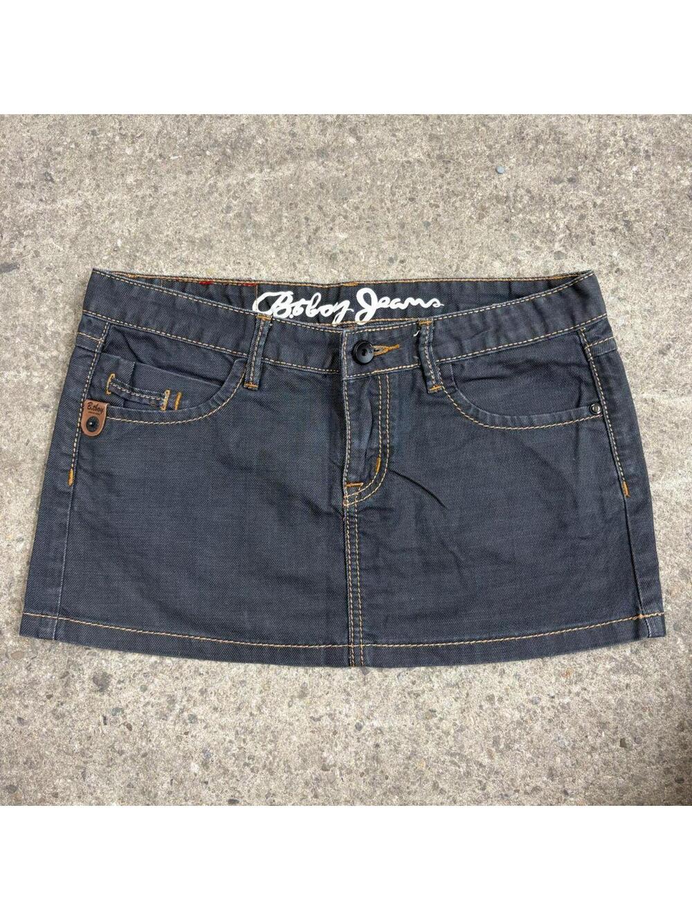 Vintage Y2K Denim Micro Mini Skirt Low Rise DW Btboy